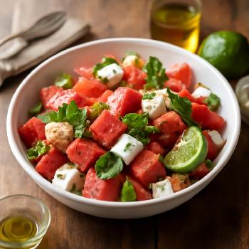 Watermelon and Feta Salad with Mint and Lime