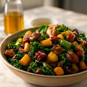 Winter Kale Salad with Roasted Root Vegetables