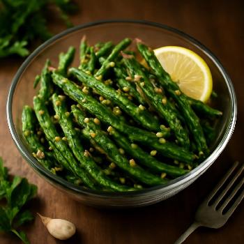 Air Fryer Green Beans with Lemon and Garlic