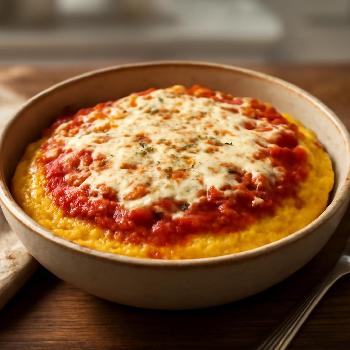 Baked Polenta with Tomato Sauce and Mozzarella