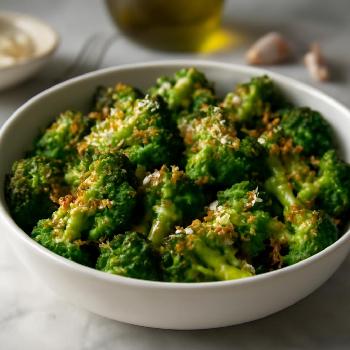 Crispy Air Fryer Broccoli with Parmesan and Garlic