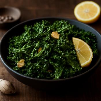 Crispy Roasted Kale with Lemon and Garlic