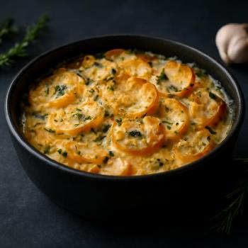 Garlic Herb Potatoes au Gratin