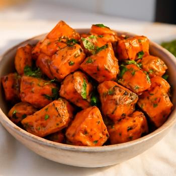 Garlic Herb Roasted Sweet Potatoes