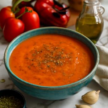 Gluten-Free Creamy Tomato Soup with Roasted Red Pepper