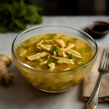 Quick & Healthy Chicken Broth Soup with Ginger