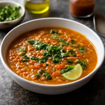 Spicy Coconut Milk and Lentil Soup